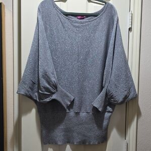 Extra Touch Metallic Gray Sweater
